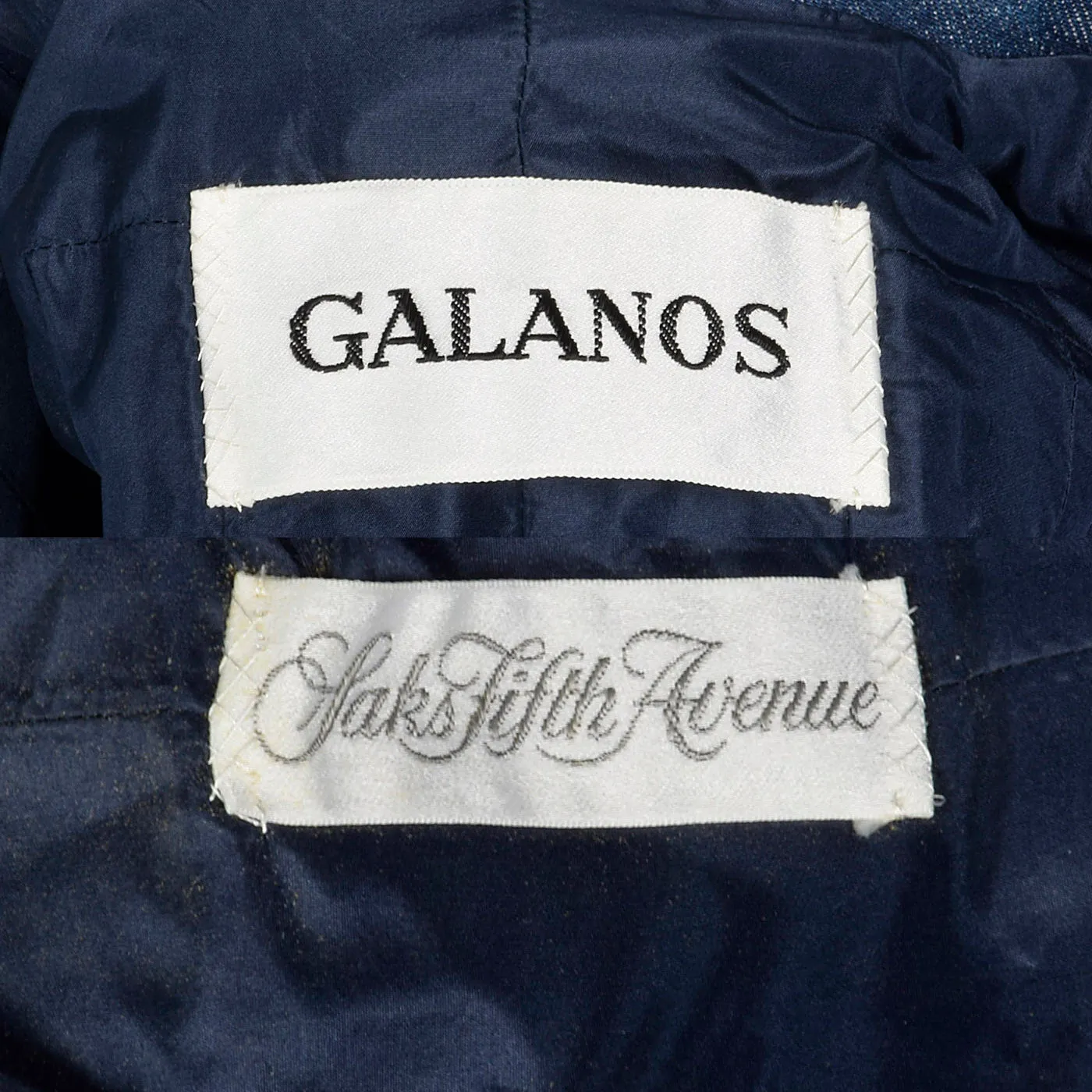 1980s Galanos Denim Set with Rhinestone Detail