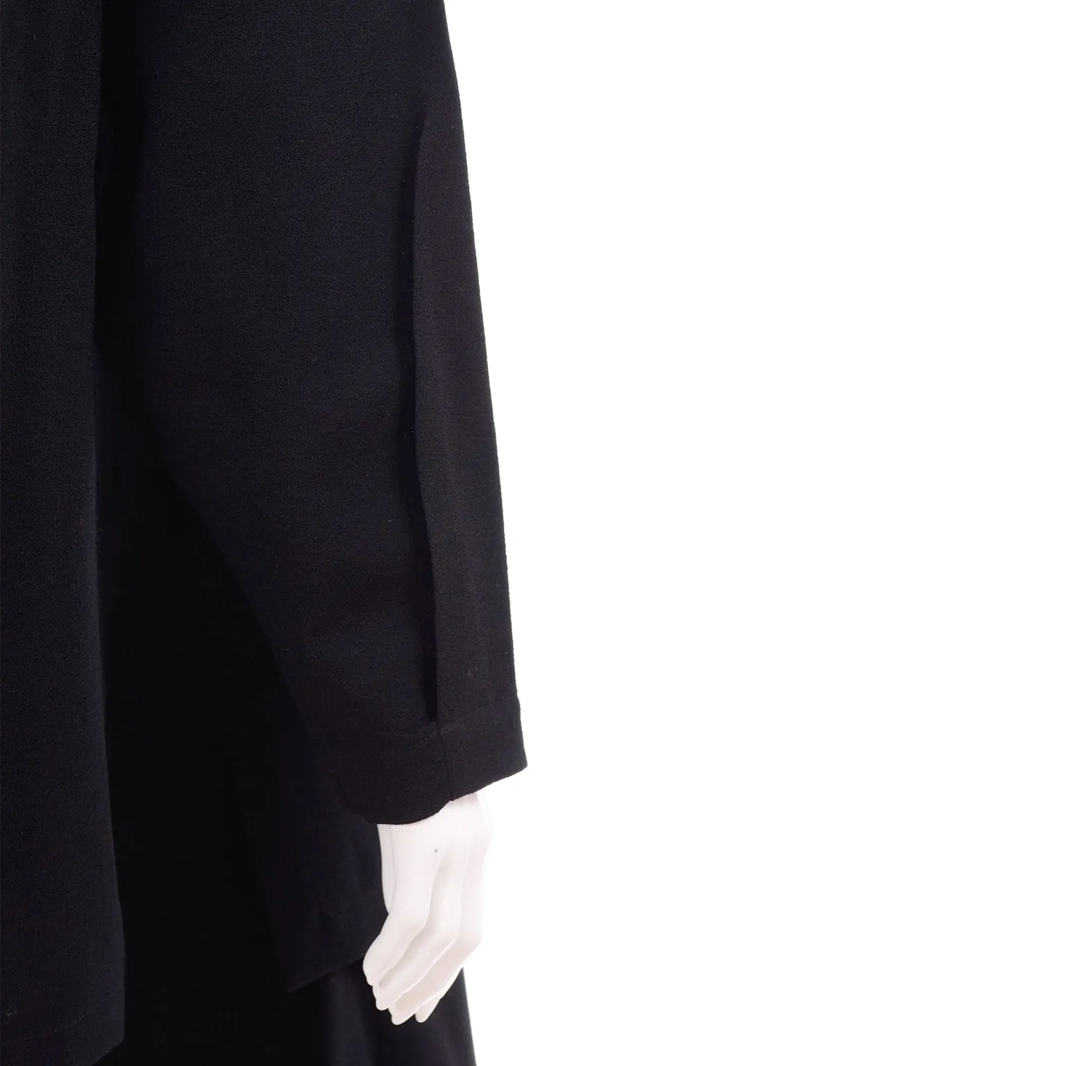 1980s Opus 204 Lightweight Black Wool Jacket & Wide Leg Pants S/M