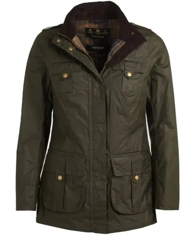 40% OFF - BARBOUR Defence Lightweight Wax Jacket - Ladies - Archive Olive - Sizes: UK 8 & 10