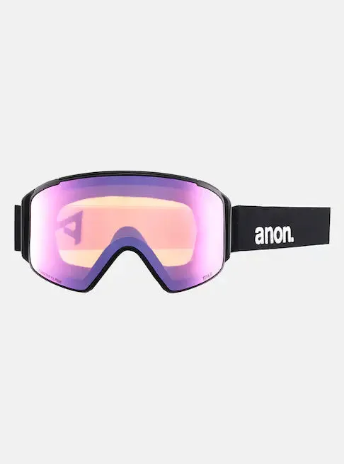 Anon M4S Cylindrical Goggles & MFI Face Mask & Spare Lens 2024 Black / Perceive Variable Blue Lens