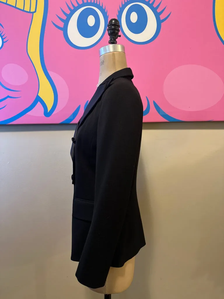 Balmain Size 40 Black Wool GabardineTuxedo Smoking Jacket