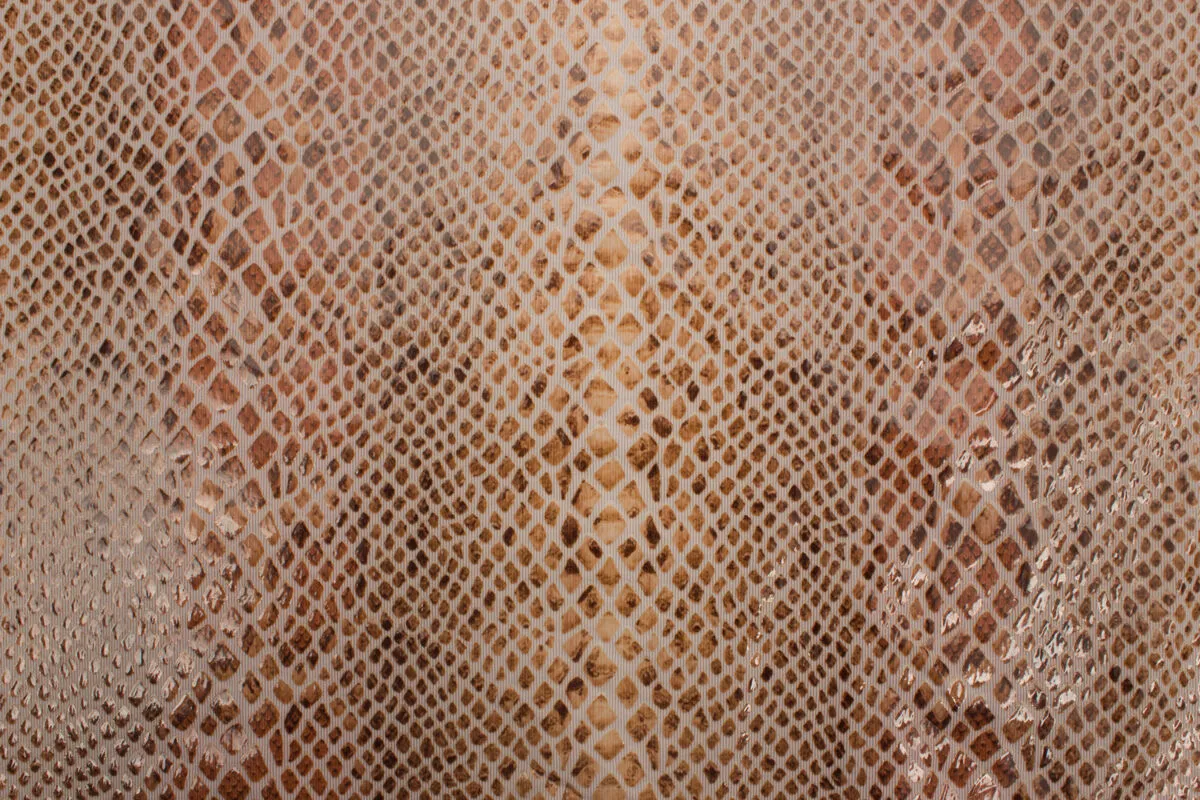 Beige Animal Print Lacquered Jersey