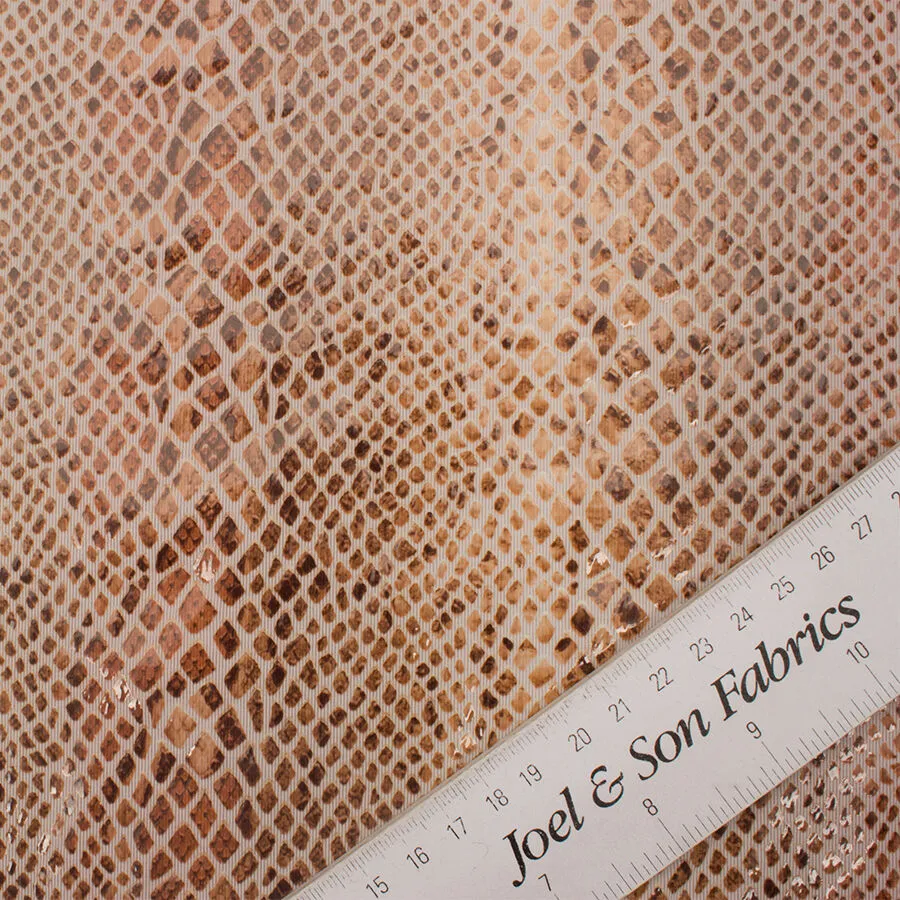 Beige Animal Print Lacquered Jersey