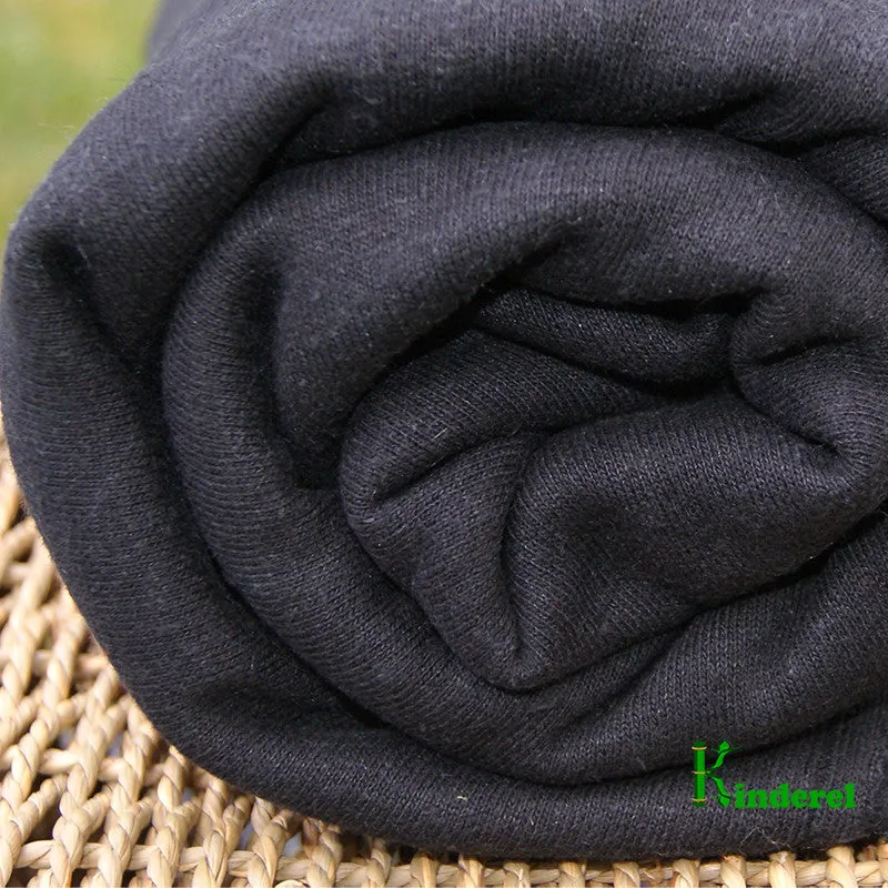 Black Hemp Cotton Fleece Fabric Wholesale - Rolls from $US9.95/yard