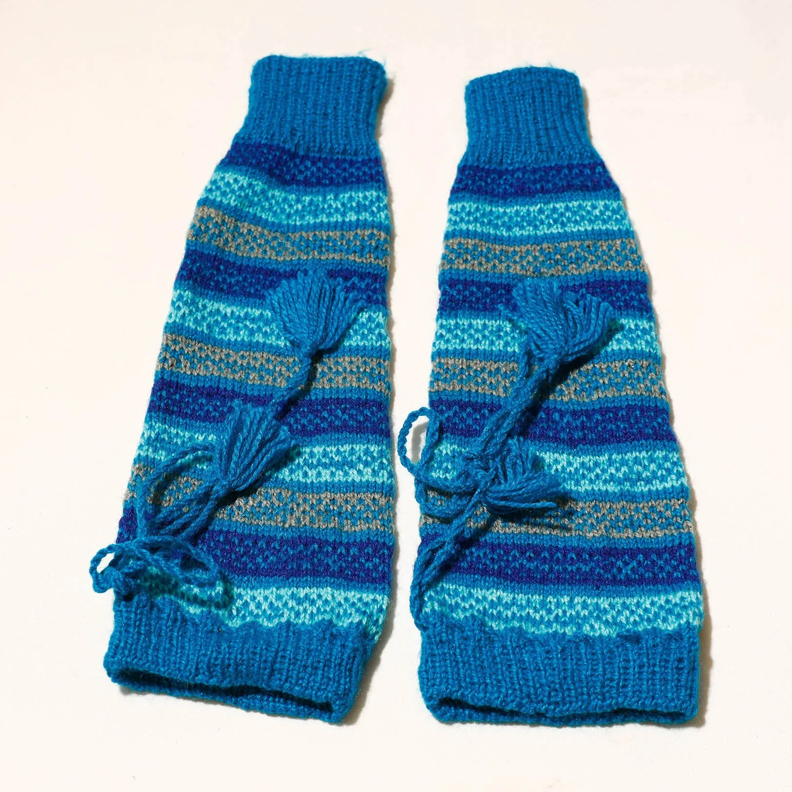 Blue - Kumaun Hand Knitted Woolen Leg Warmer