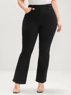 Bootcut Slightly Stretchy High Rise Black Wash Pocket Full Jeans