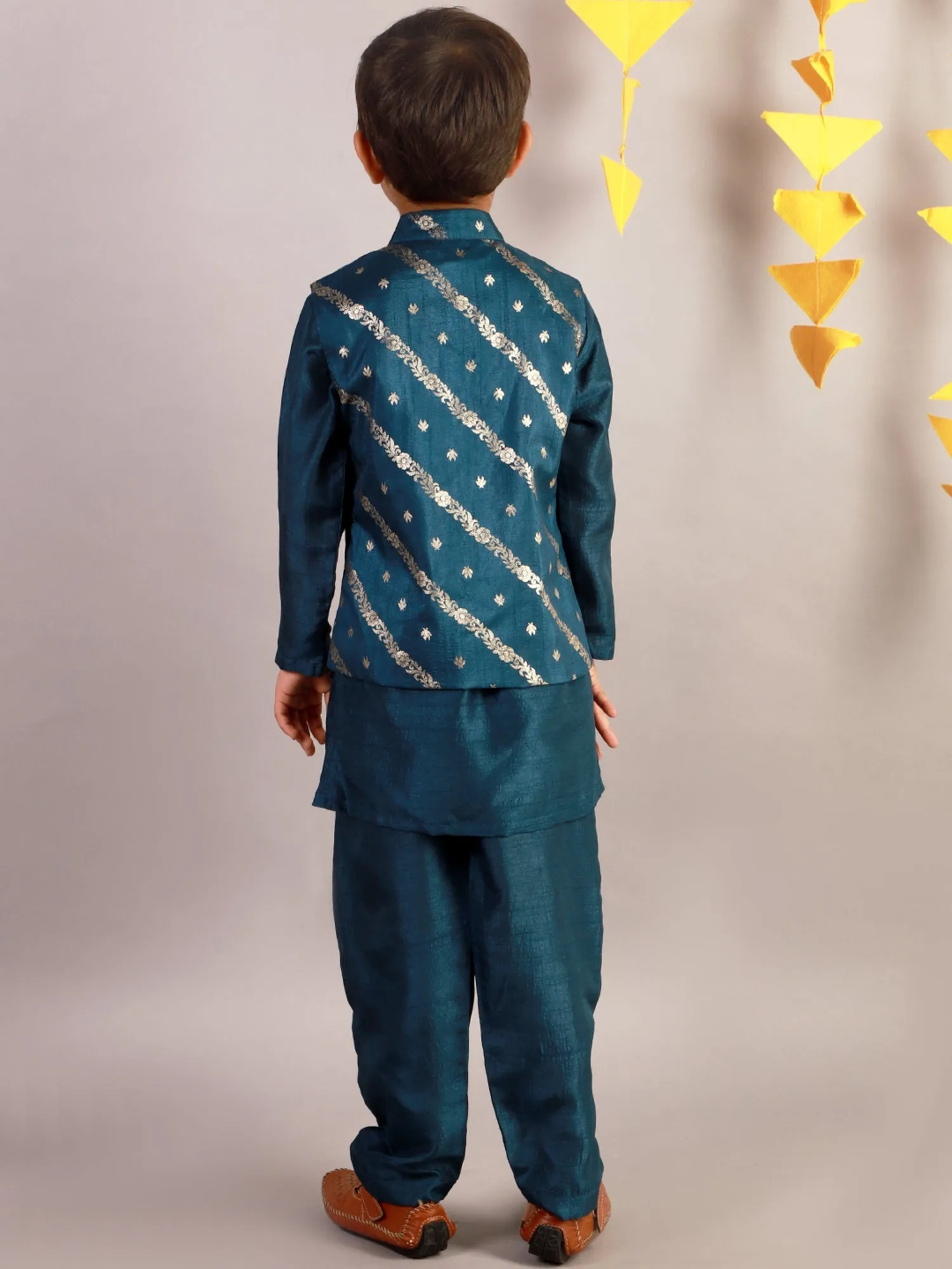 Boys Lil Drama Boys Kurta Pyjama With Jacket Set - Lil Drama