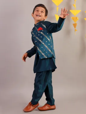Boys Lil Drama Boys Kurta Pyjama With Jacket Set - Lil Drama