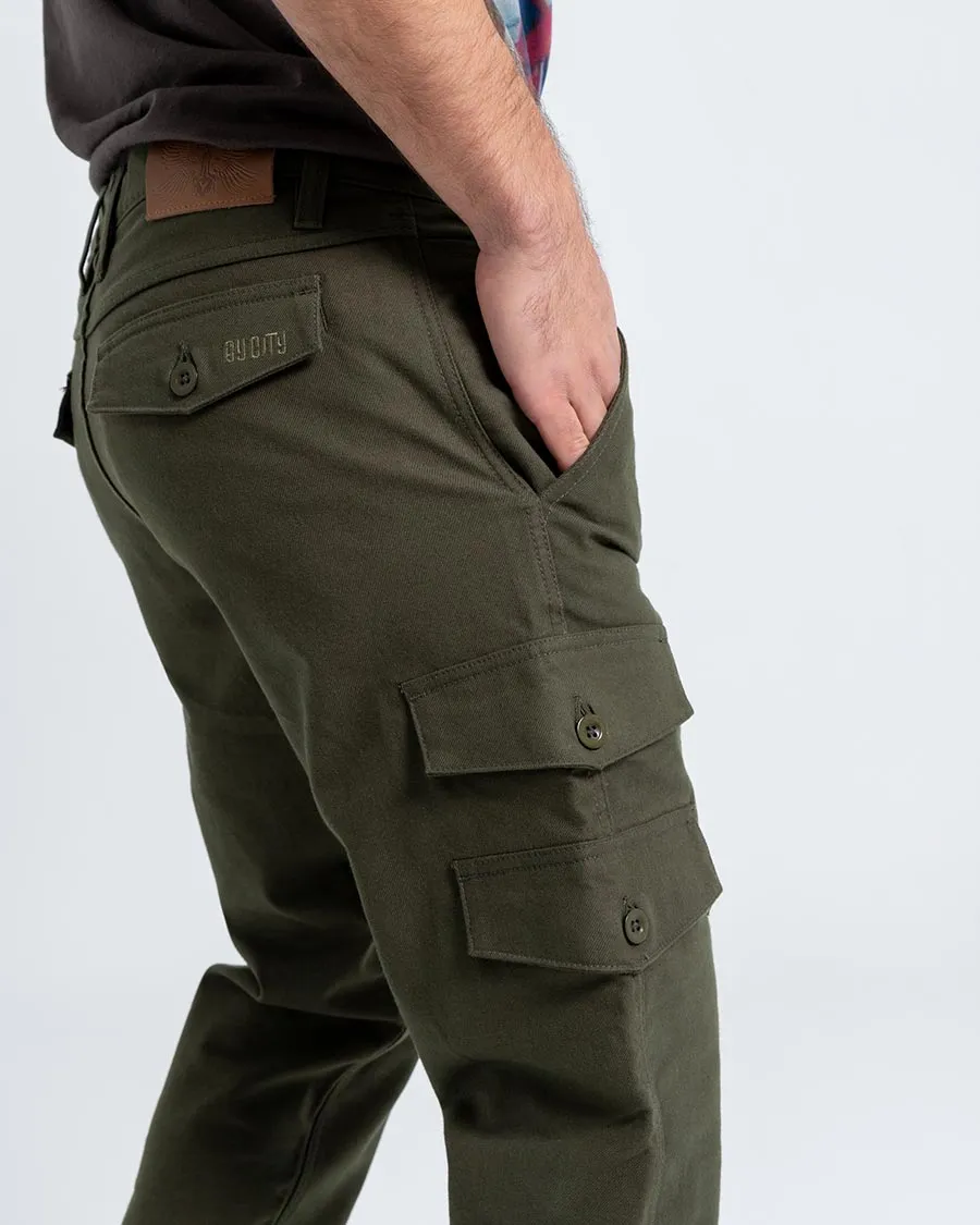 ByCity Mixed  III Men's Motorcycle Cargo Pants  - Green