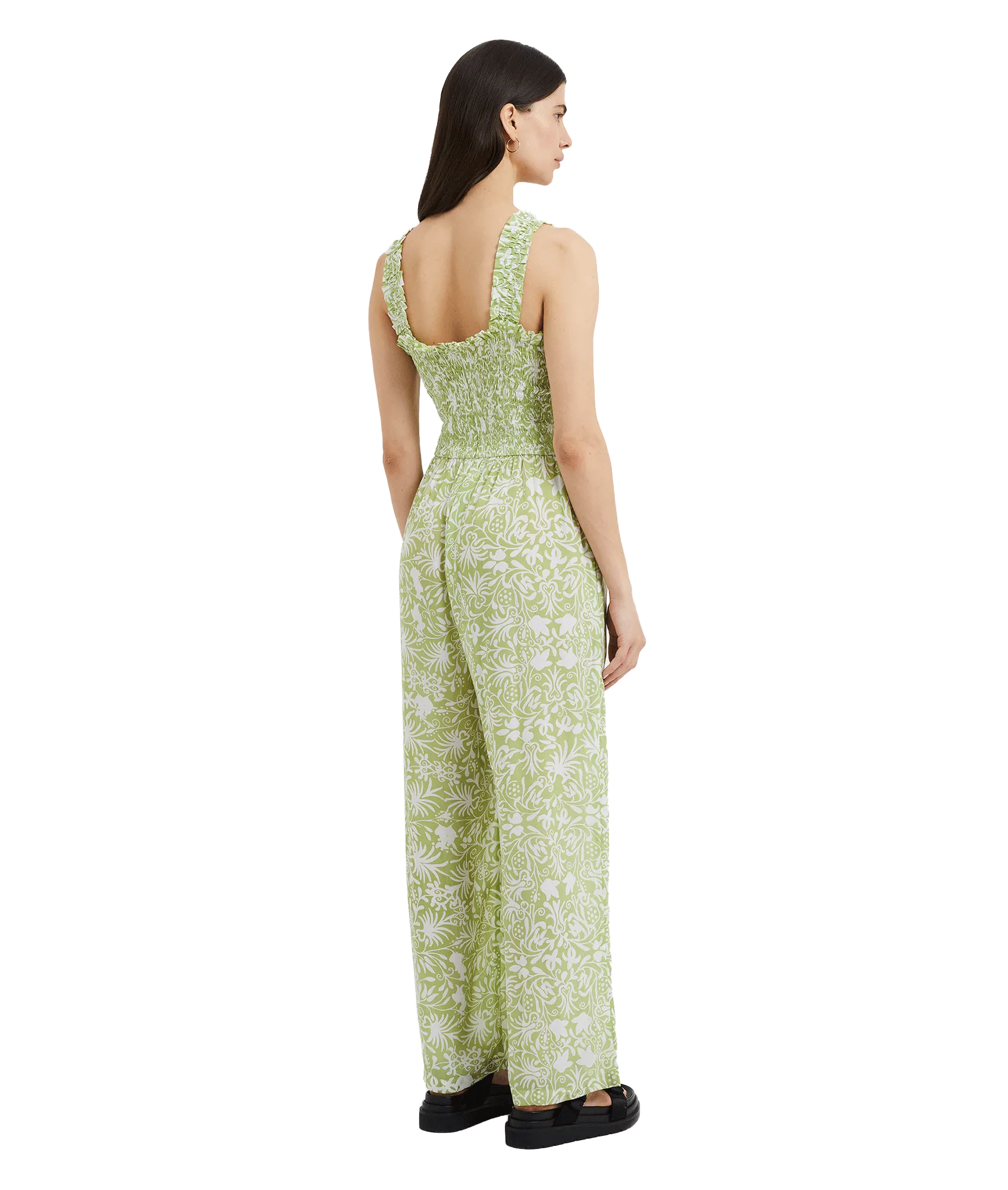 Cadiz Floral Smocked Jumpsuit - Green