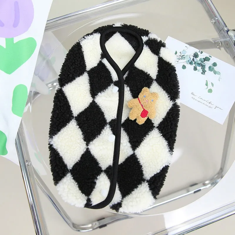 Checkered Fleece Pet Vest