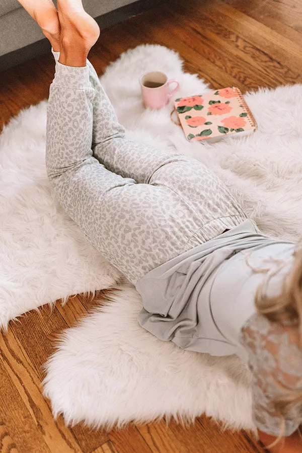 Comfy Vibes Leopard Ruffle Joggers