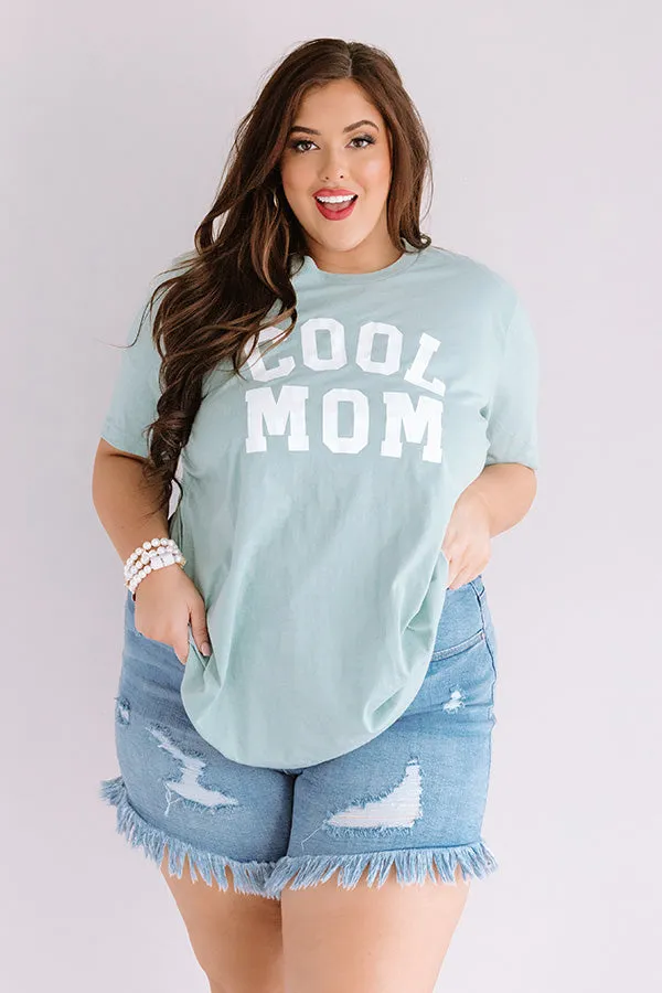 Cool Mom Shift Tee in Mint Curves