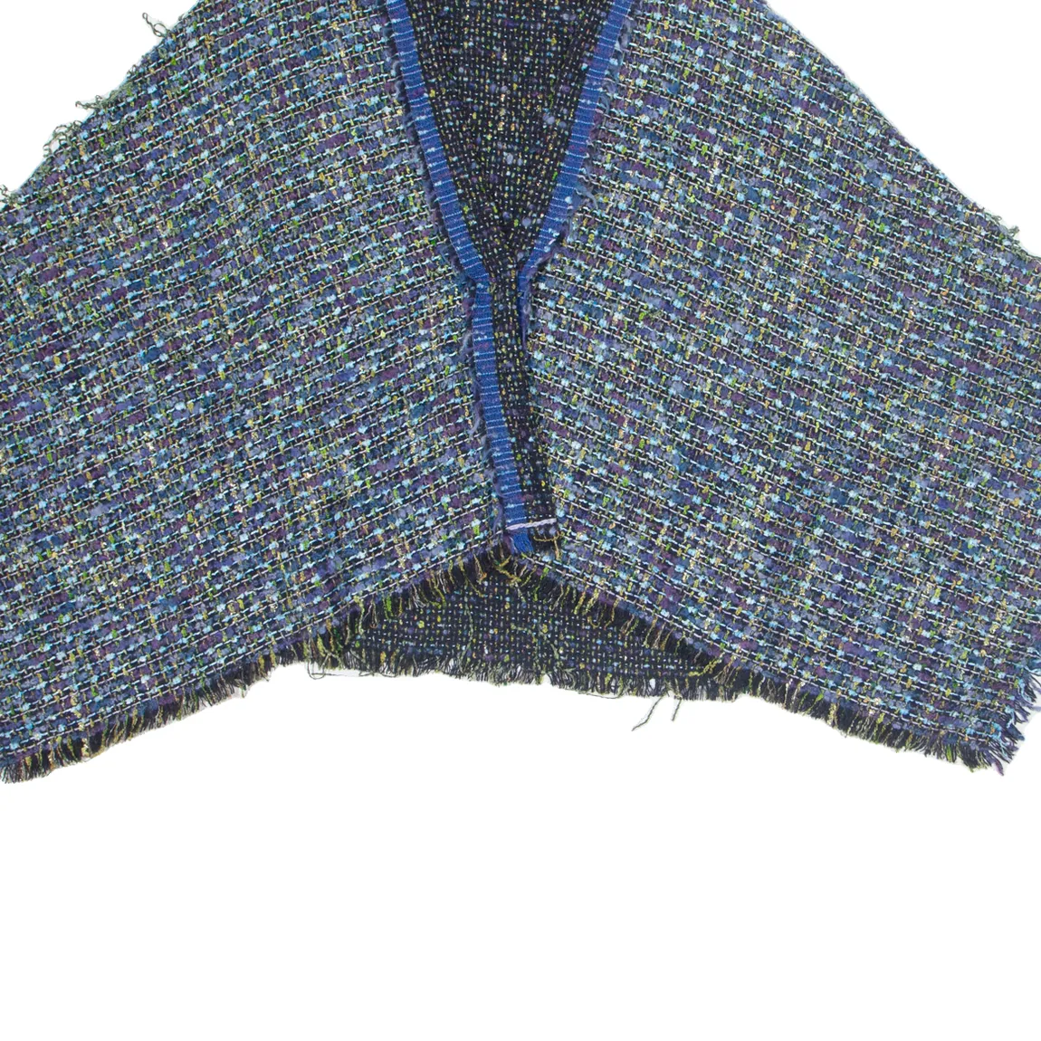 Cropped Poncho Womens Jacket Blue Knit M