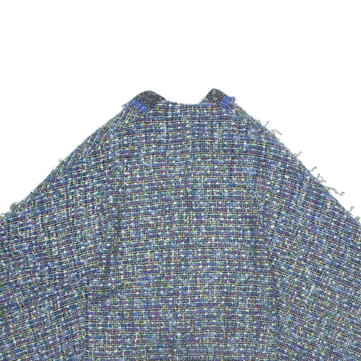 Cropped Poncho Womens Jacket Blue Knit M