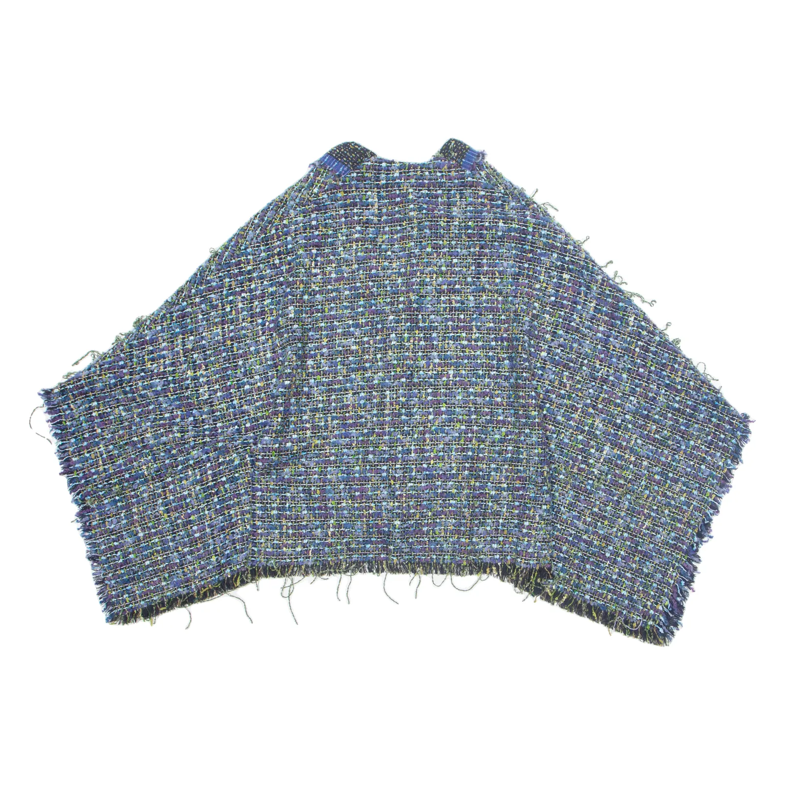 Cropped Poncho Womens Jacket Blue Knit M