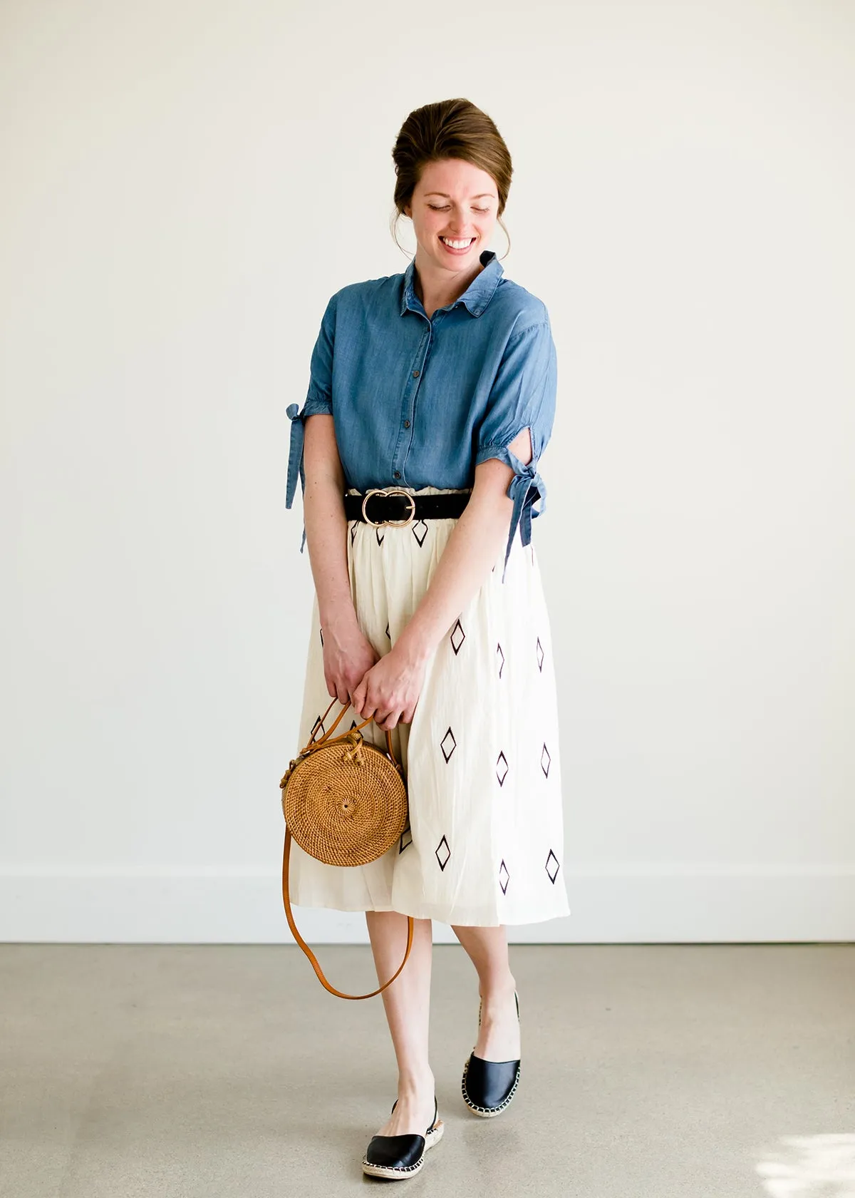 Diamond Detail Midi Skirt - FINAL SALE