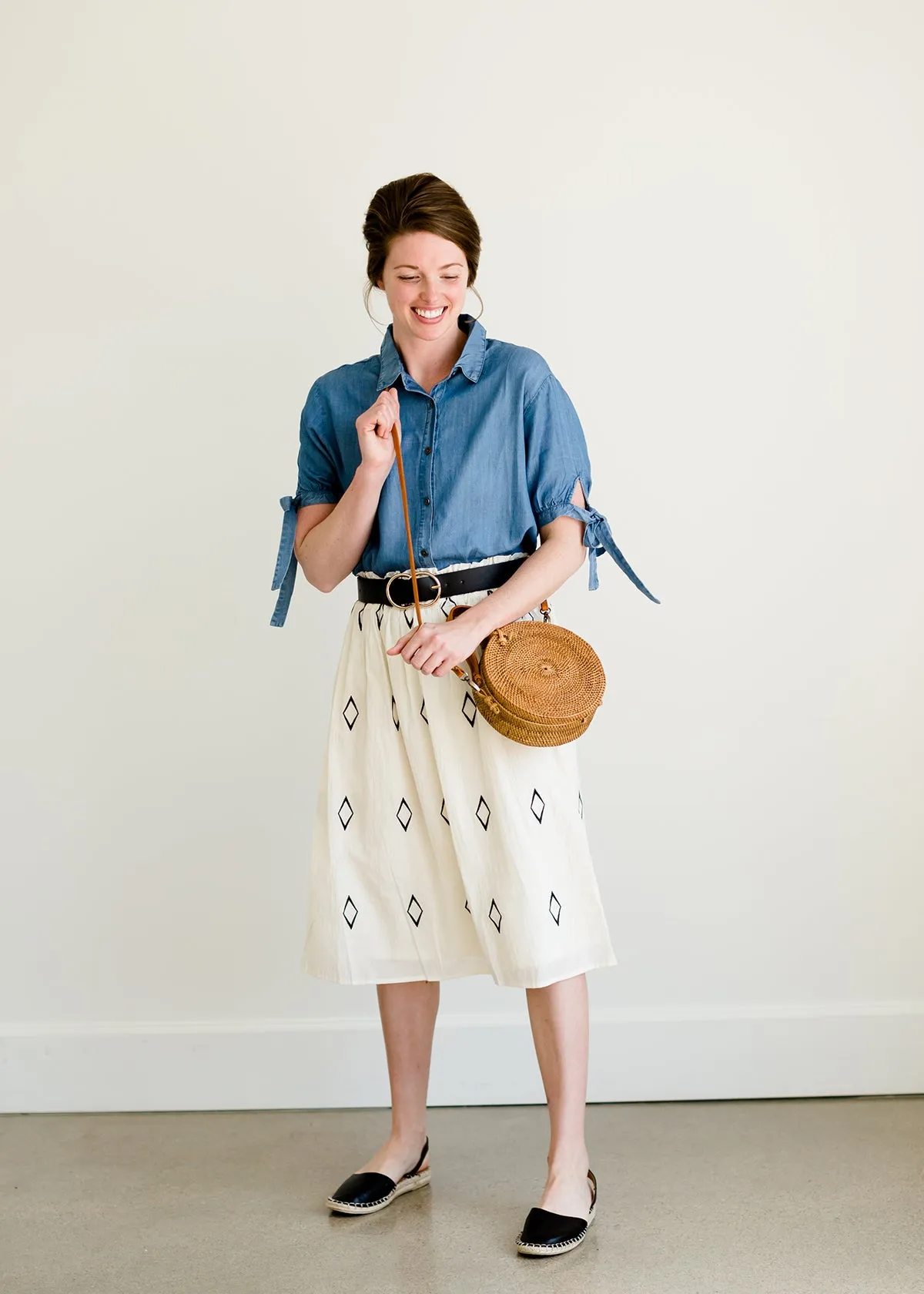 Diamond Detail Midi Skirt - FINAL SALE