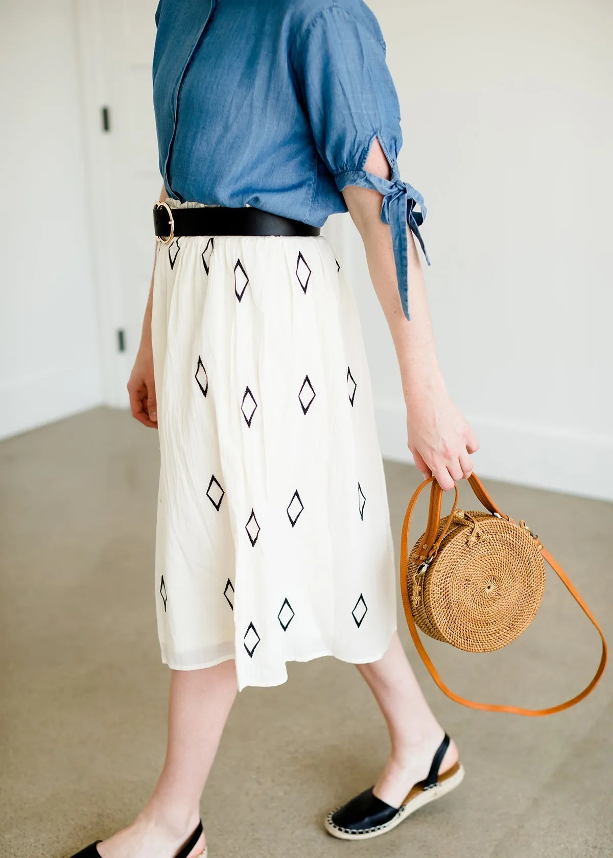 Diamond Detail Midi Skirt - FINAL SALE