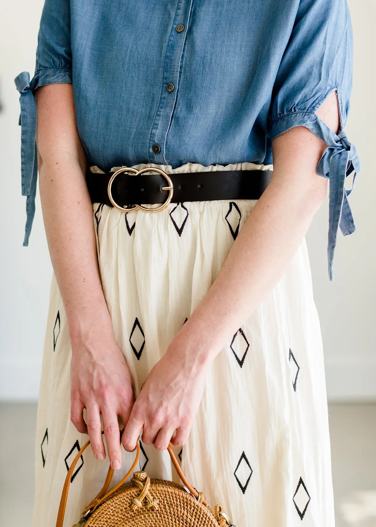 Diamond Detail Midi Skirt - FINAL SALE