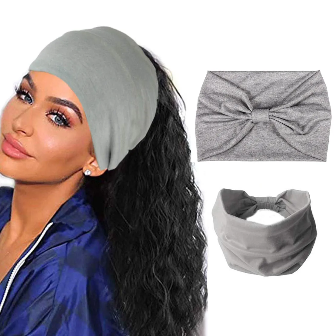 Extra Wide Hair Band Running Head Band Workout Knot Headwrap