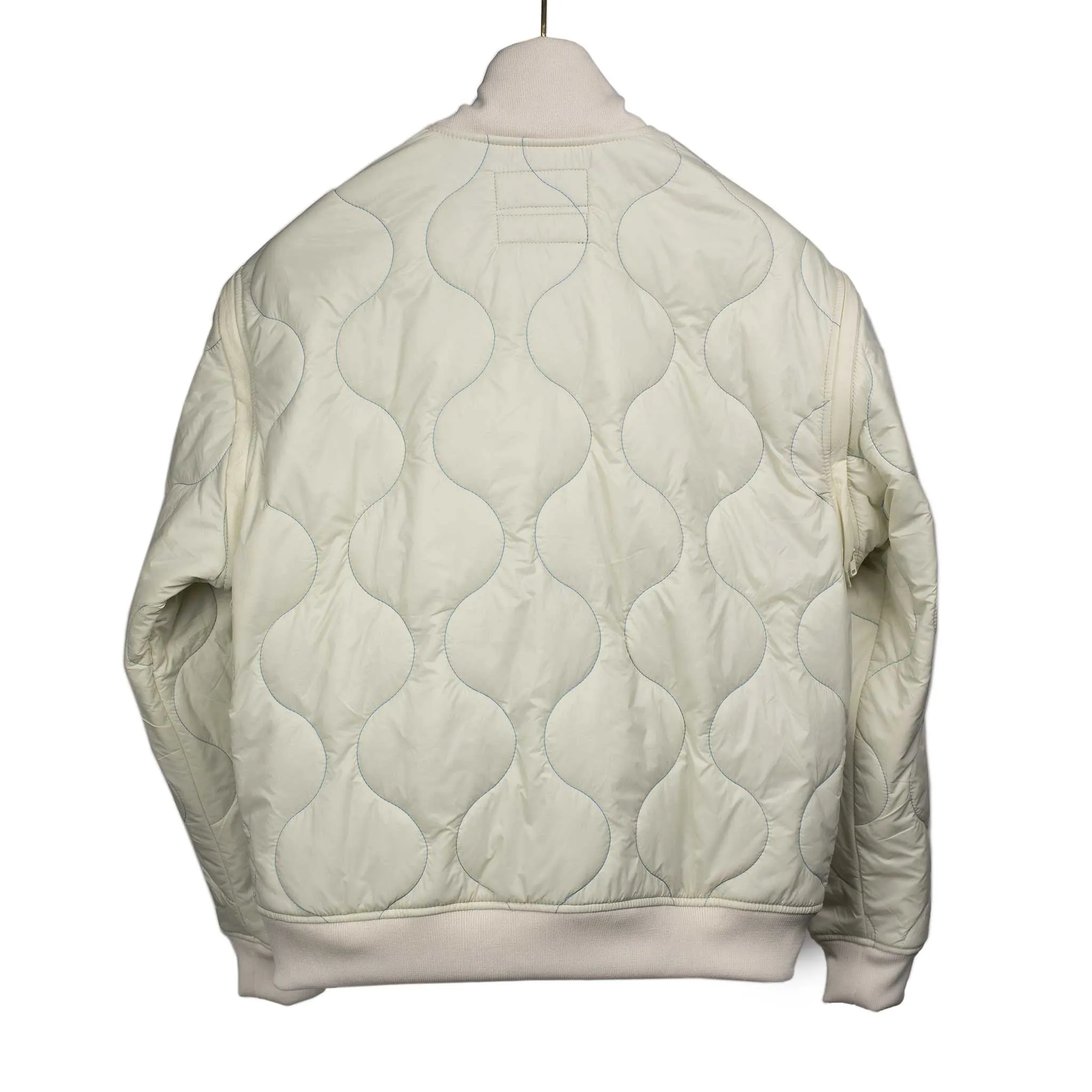 Gemini quilted jacket gilet in cream nylon