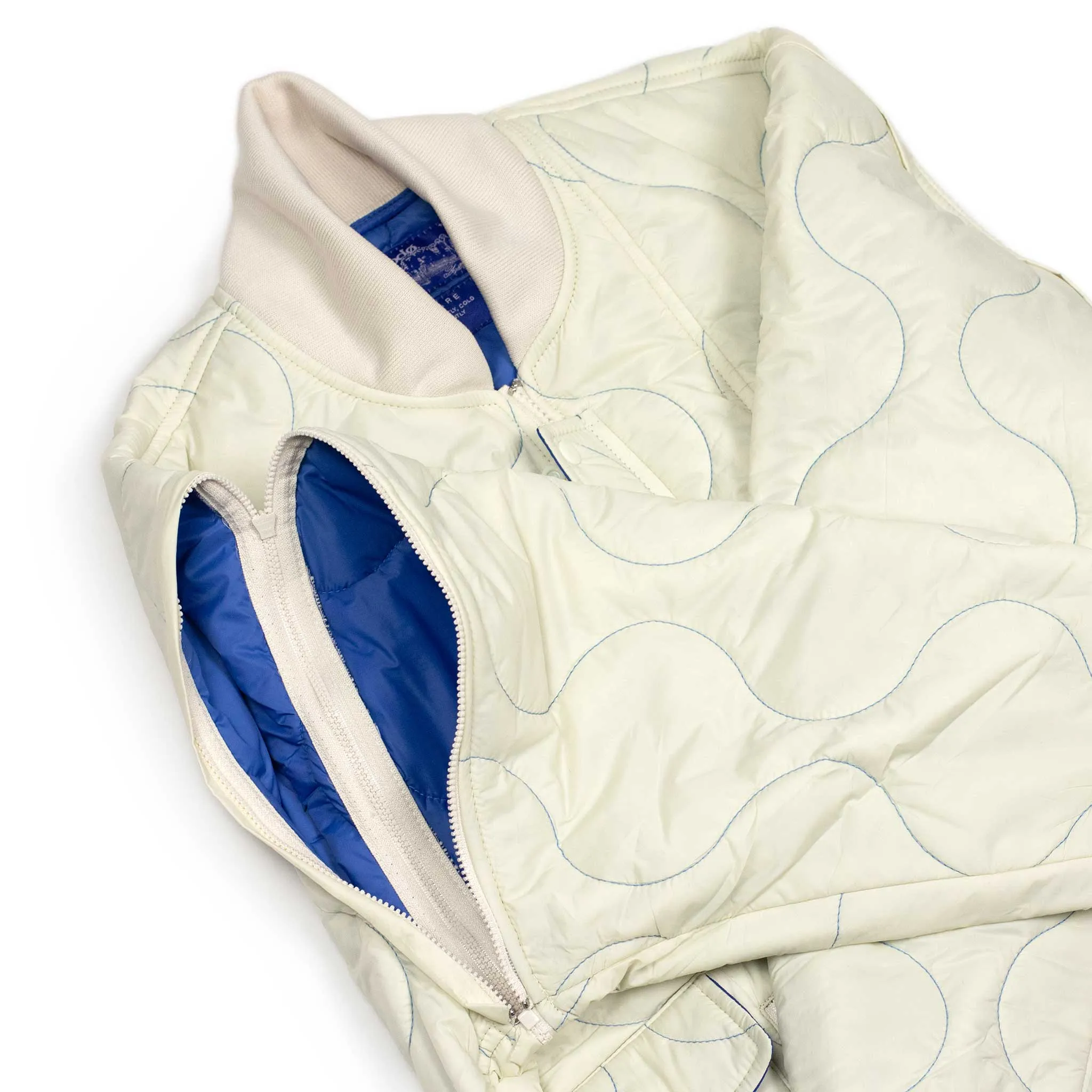 Gemini quilted jacket gilet in cream nylon