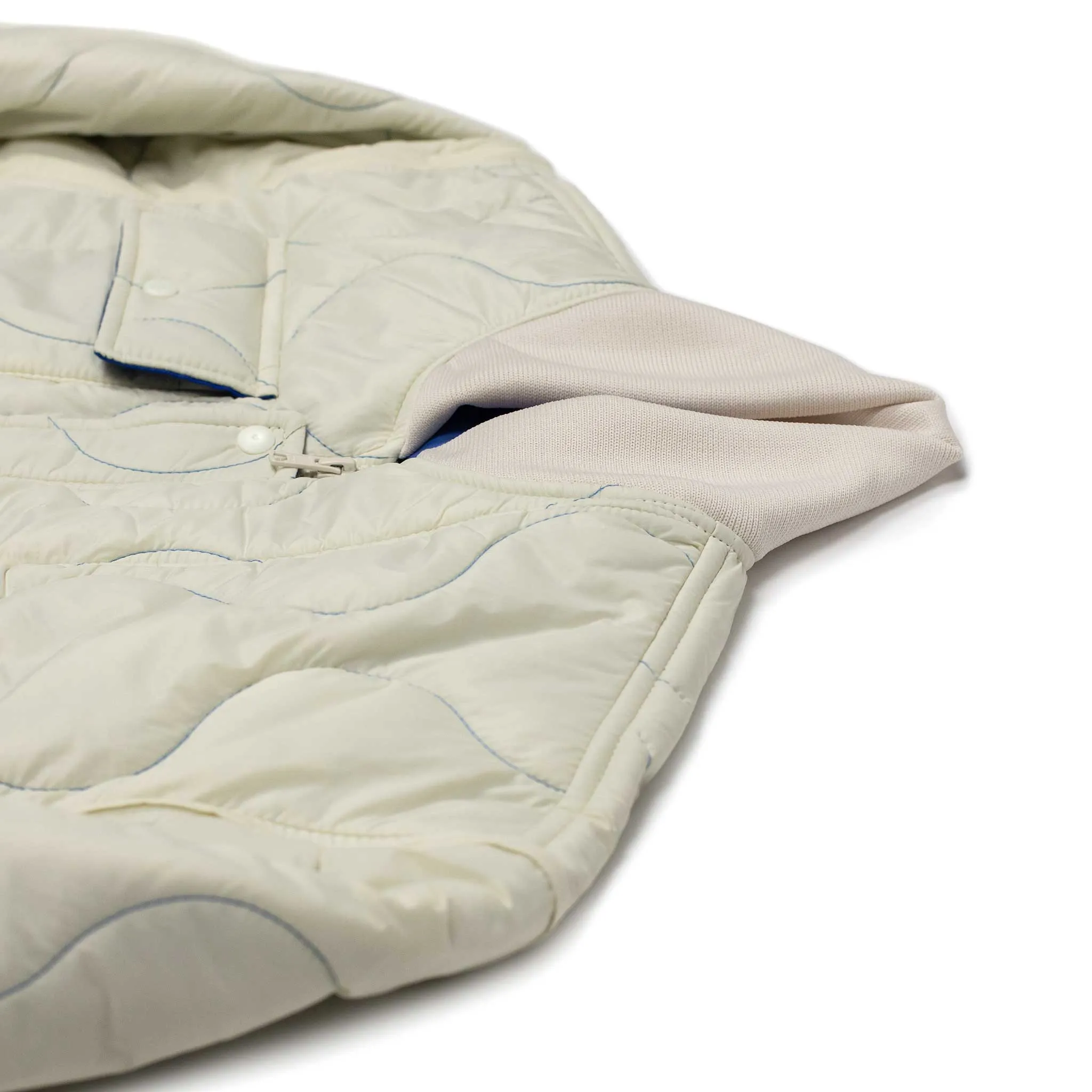 Gemini quilted jacket gilet in cream nylon