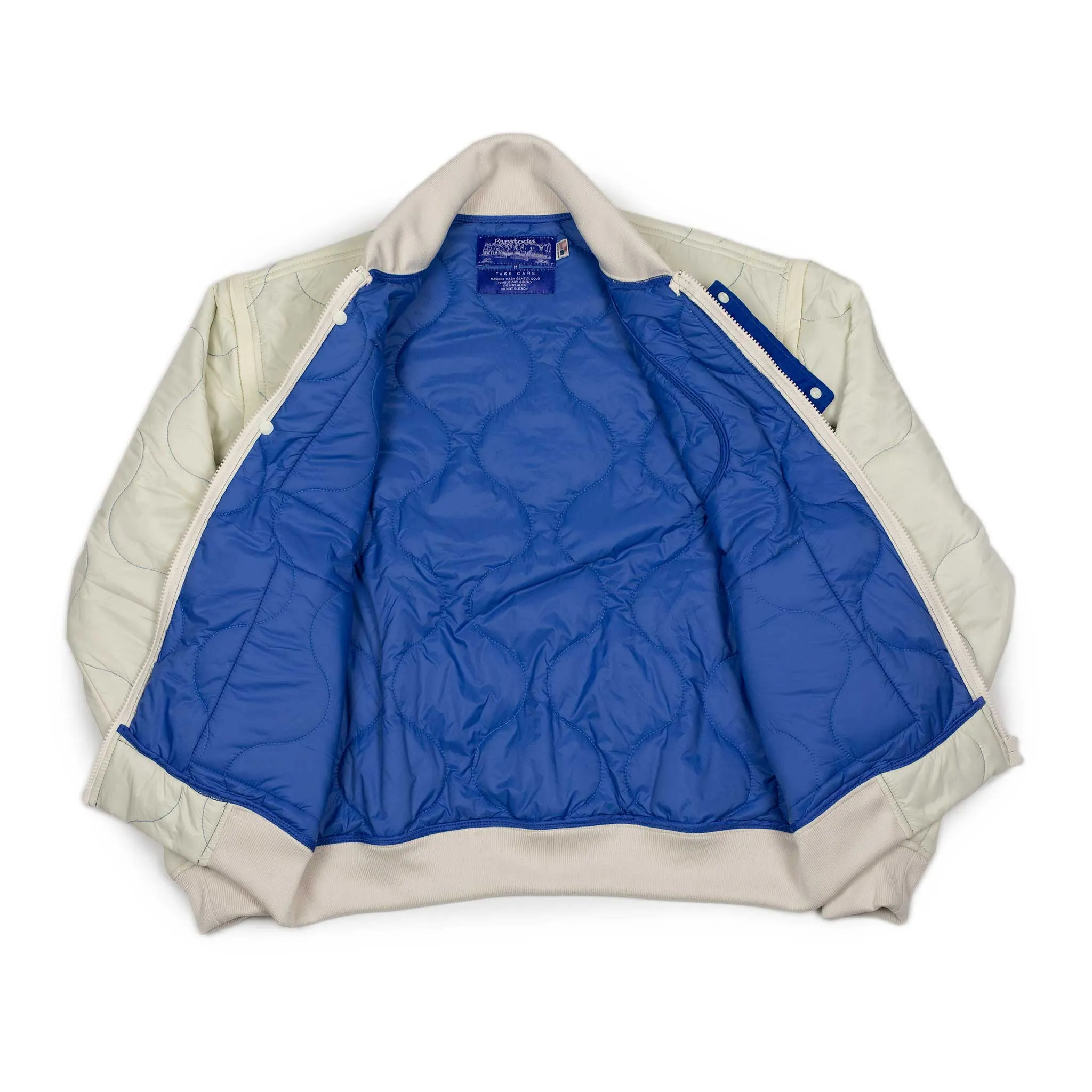 Gemini quilted jacket gilet in cream nylon
