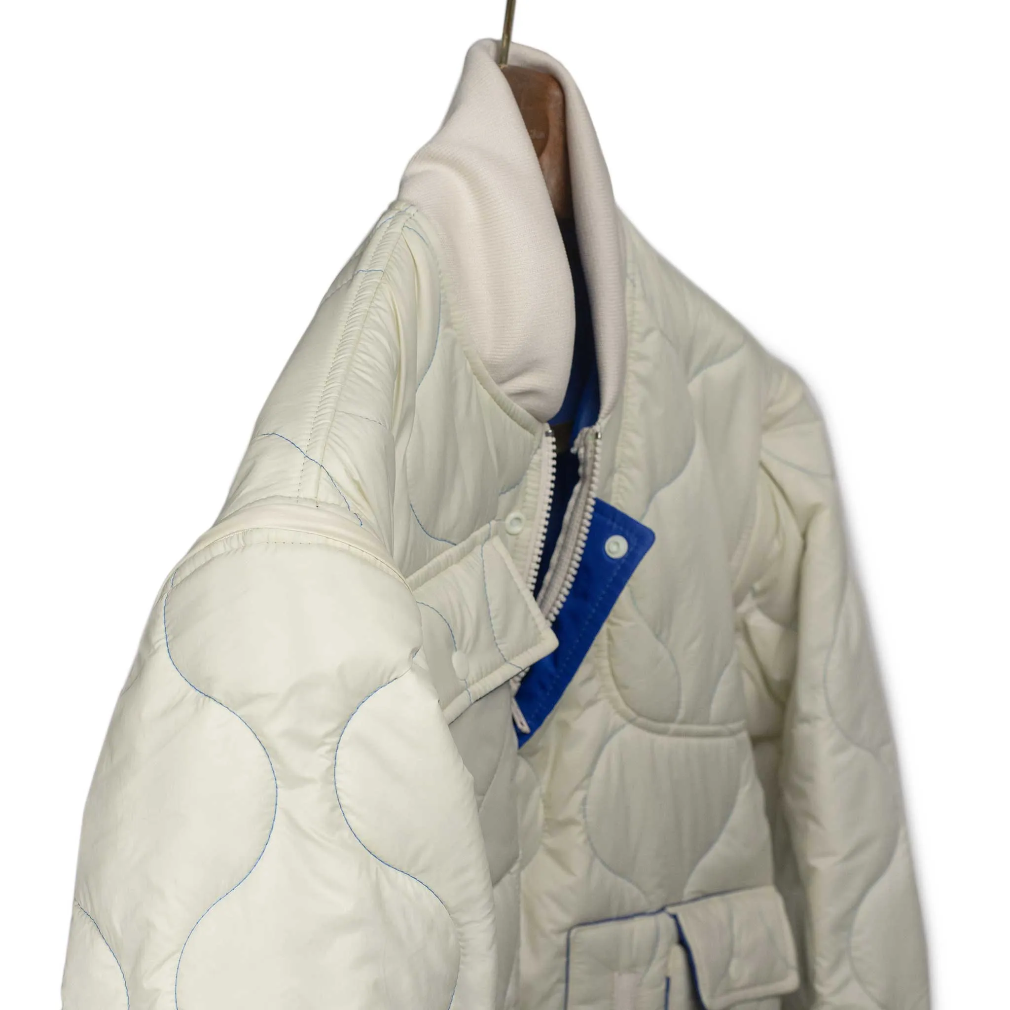 Gemini quilted jacket gilet in cream nylon