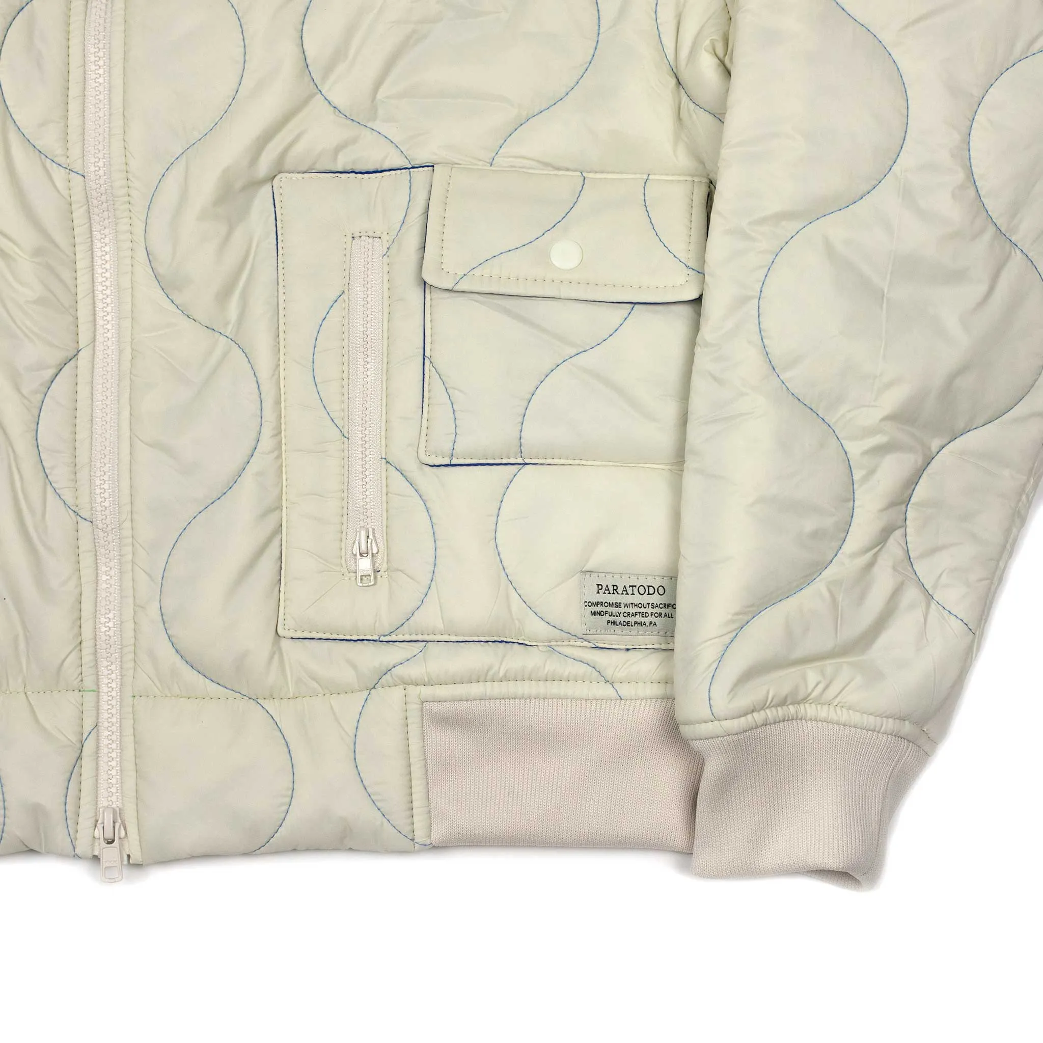 Gemini quilted jacket gilet in cream nylon