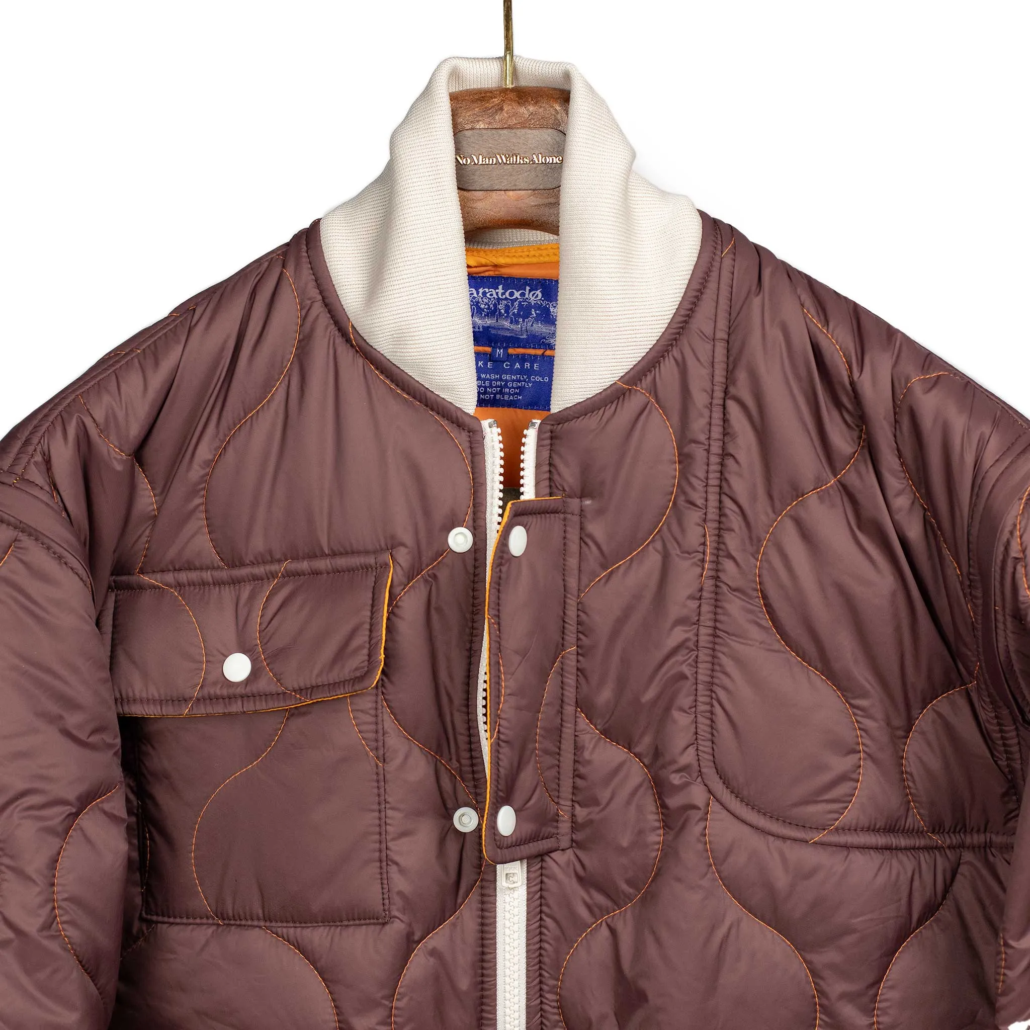 Gemini quilted jacket gilet in dark burgundy nylon