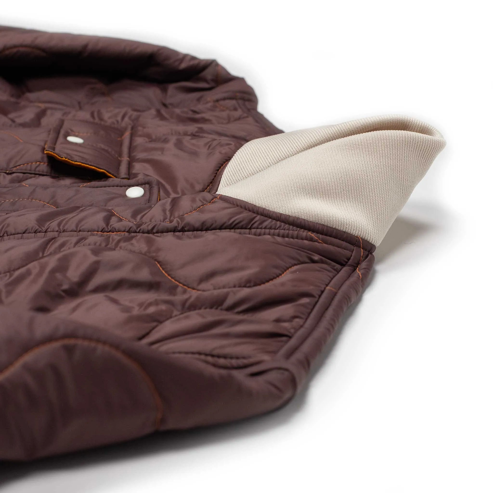 Gemini quilted jacket gilet in dark burgundy nylon