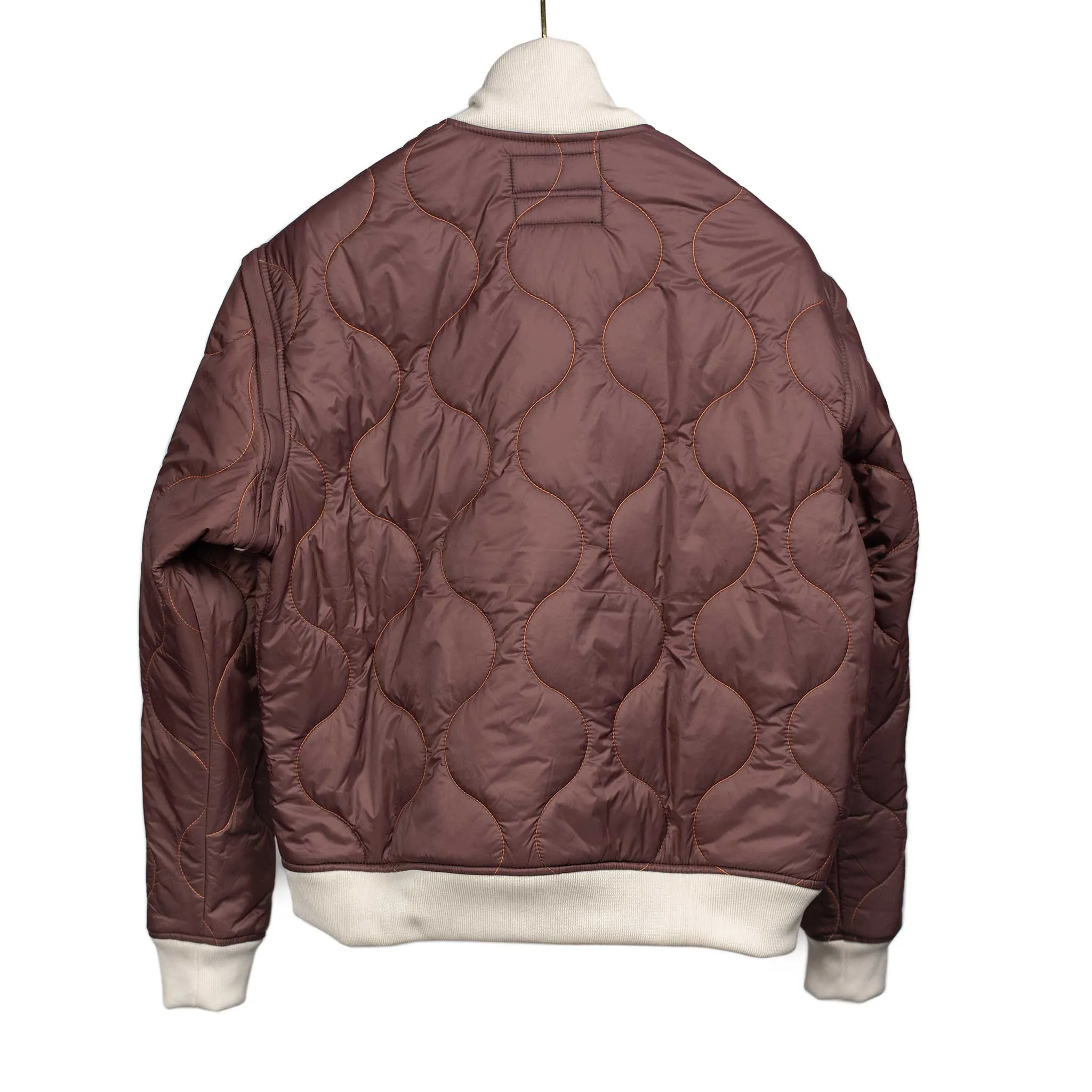 Gemini quilted jacket gilet in dark burgundy nylon