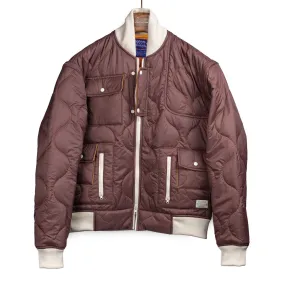 Gemini quilted jacket gilet in dark burgundy nylon