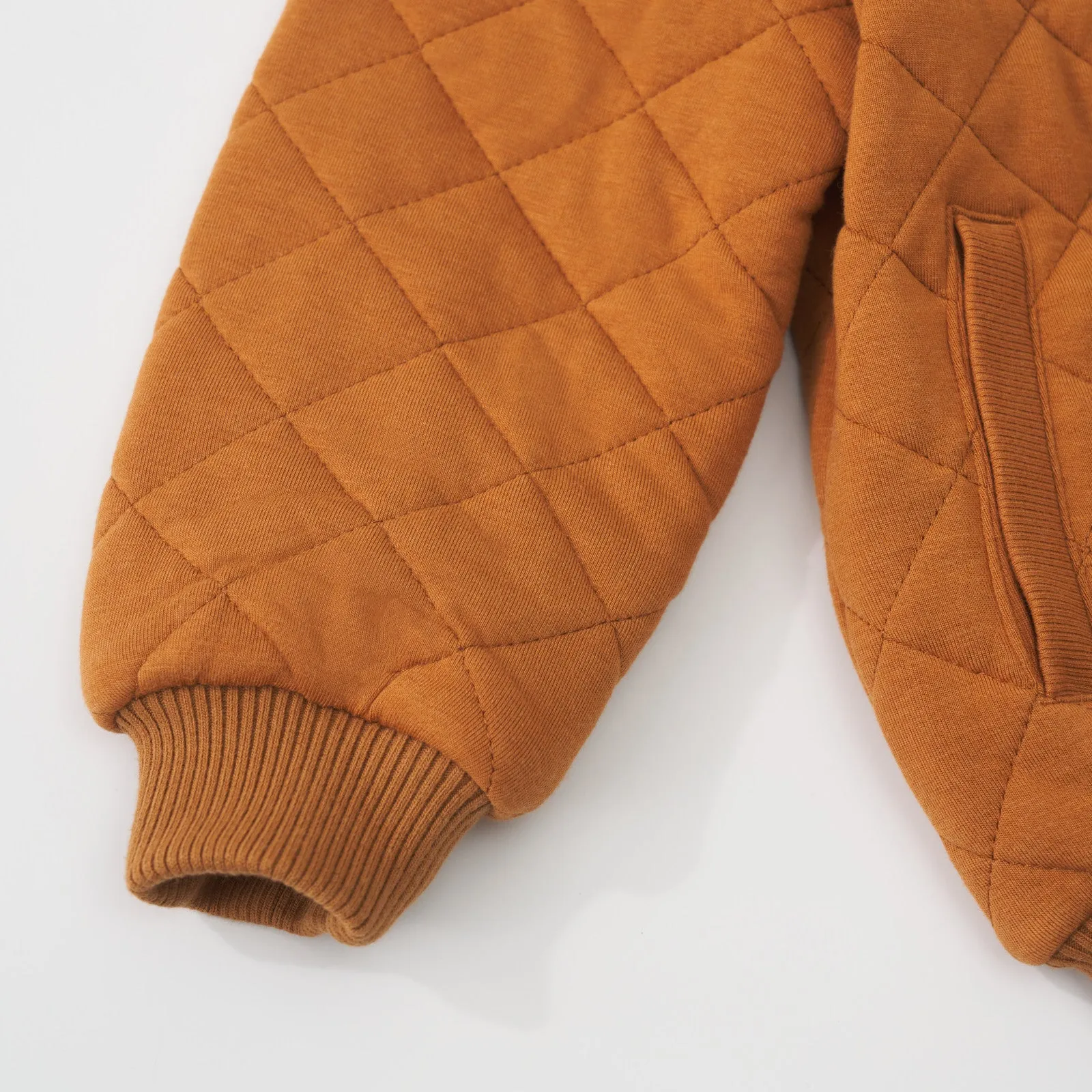 Golden Brown Quilted Varsity Jacket