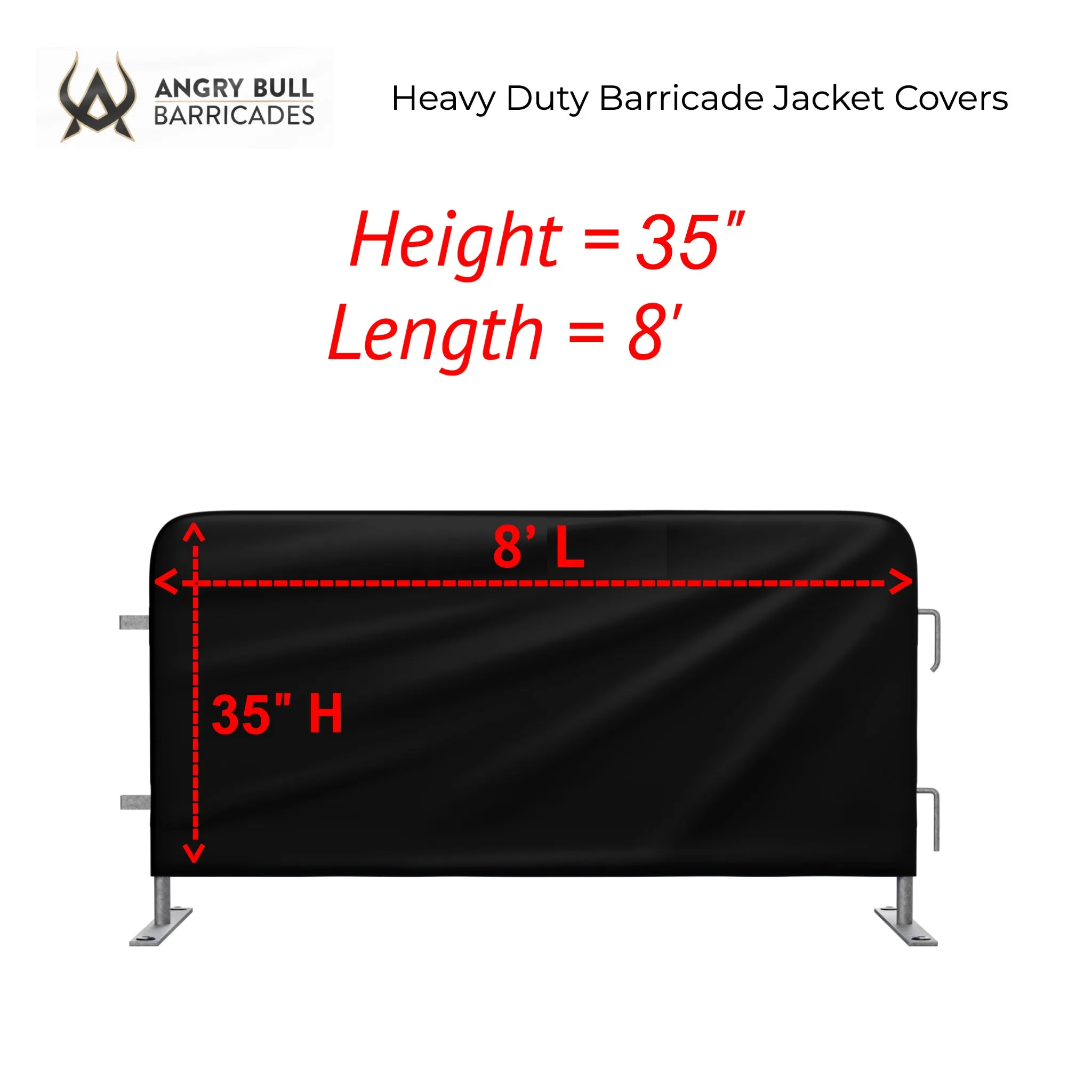 Heavy Duty Barricade Jacket Covers - Angry Bull Barricades