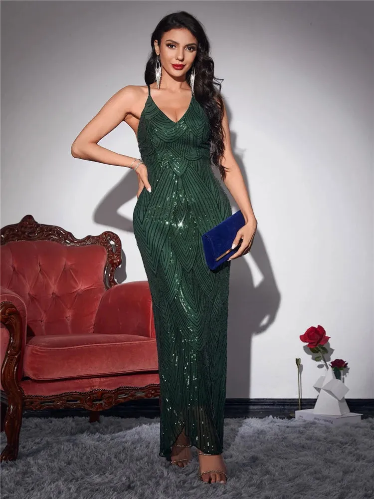 IDress Sexy Sequined Long Summer Dress Elegant Off Shoulder Evening Party Dresses 2023 Women Long Dress Sexy Bodycon Maxi Dress