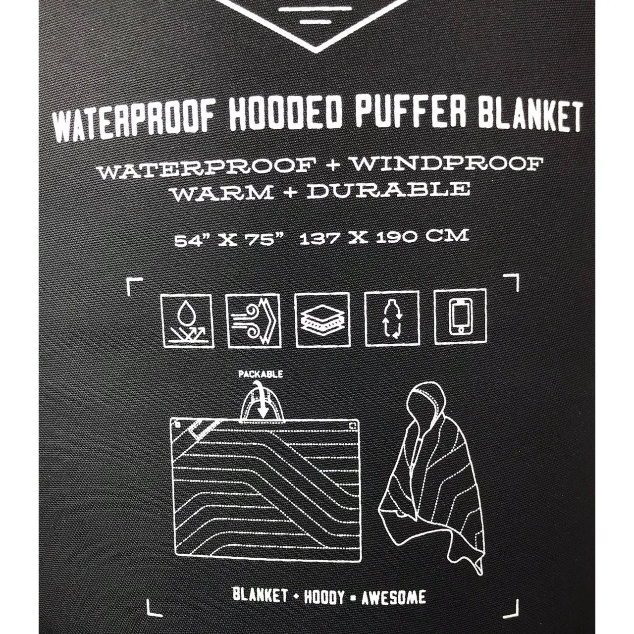 Killington Logo Waterproof Hooded Puffer Blanket