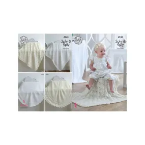 King Cole Baby 3 Ply and 4 Ply  Shawl Knitting Pattern 4943