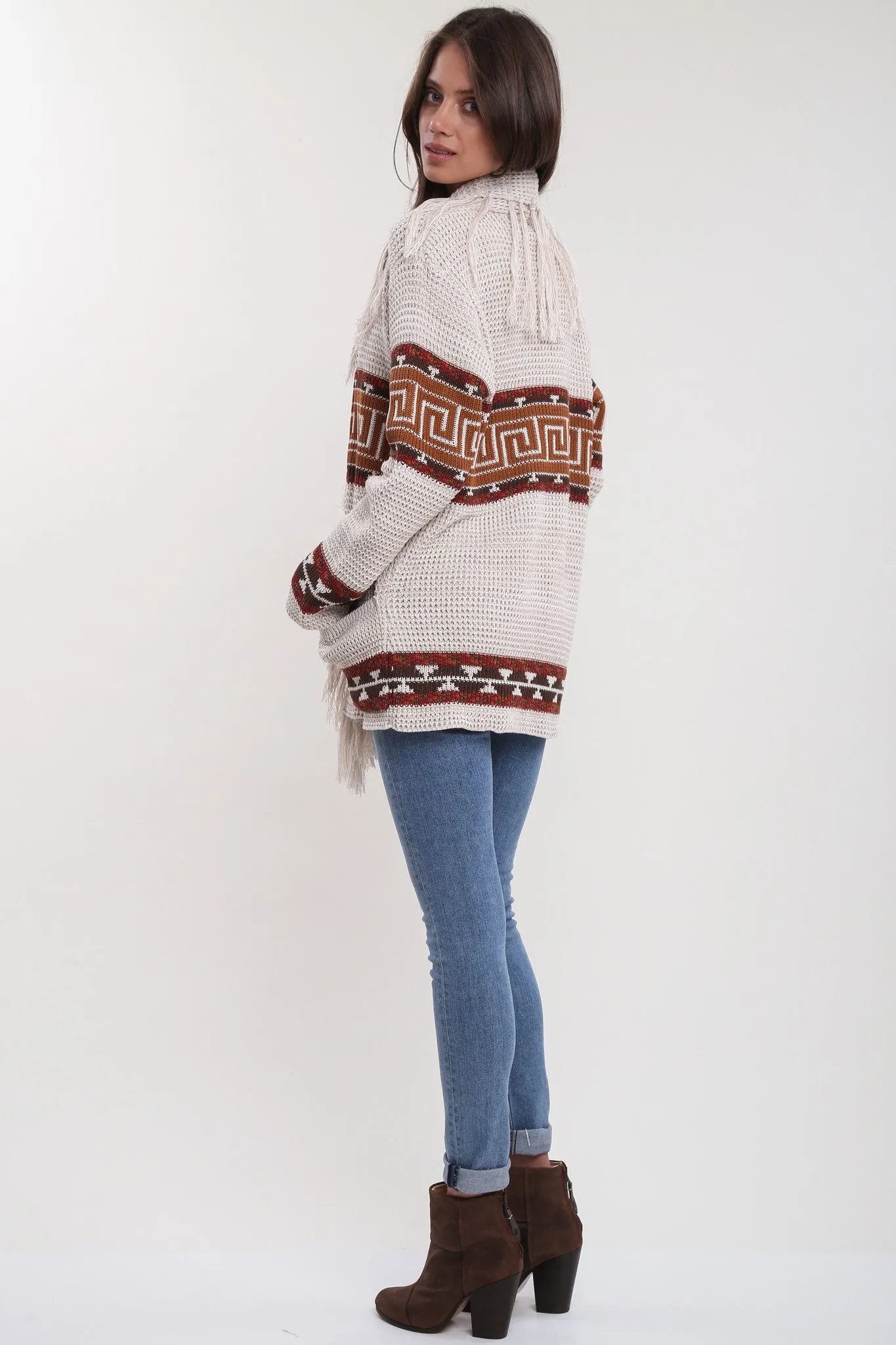 Leyton Fringe Cardigan in Tahitian Breeze