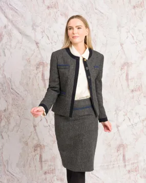 Mary-Kate Tweed Skirt - Grey Fleck