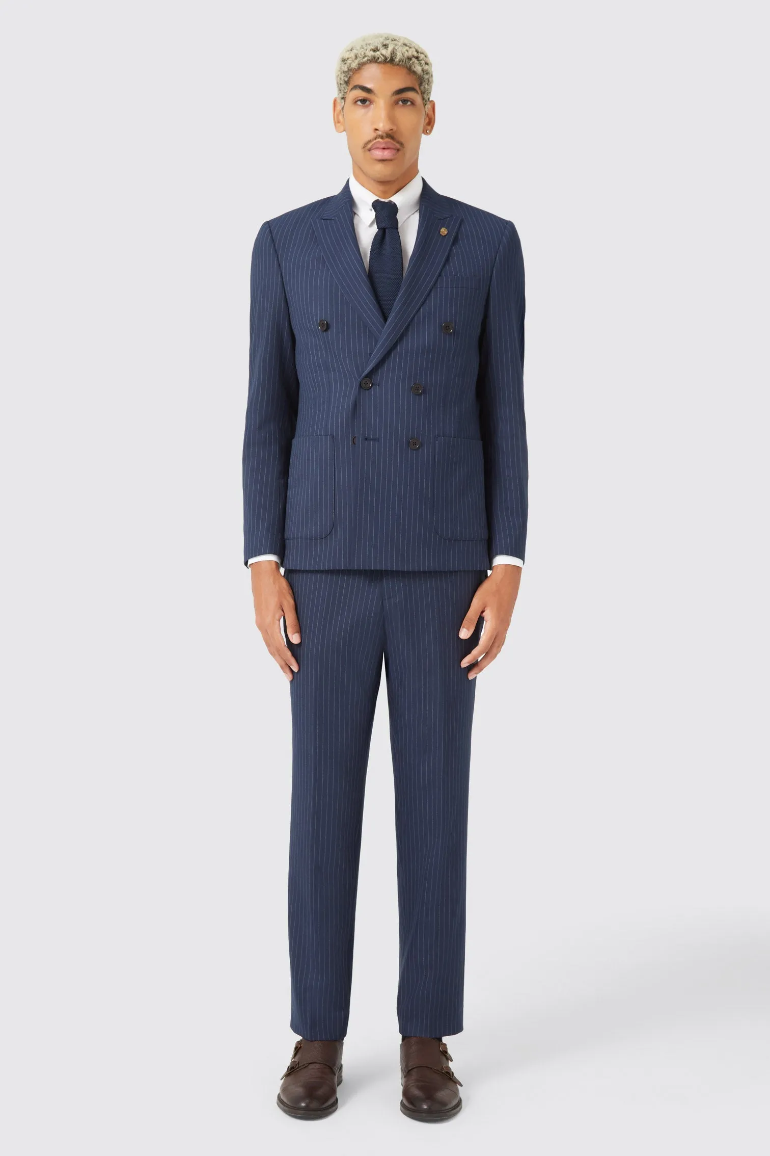 Milltown Slim Fit Double Breasted Navy Jacket TT x AM - ARCHIVE