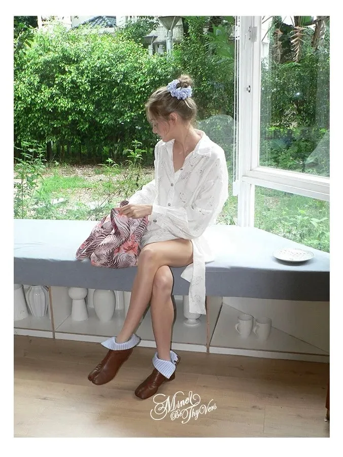 [Mine be thy vers] Lune Étoilée Shirt Dress Bodycon Mini Dress