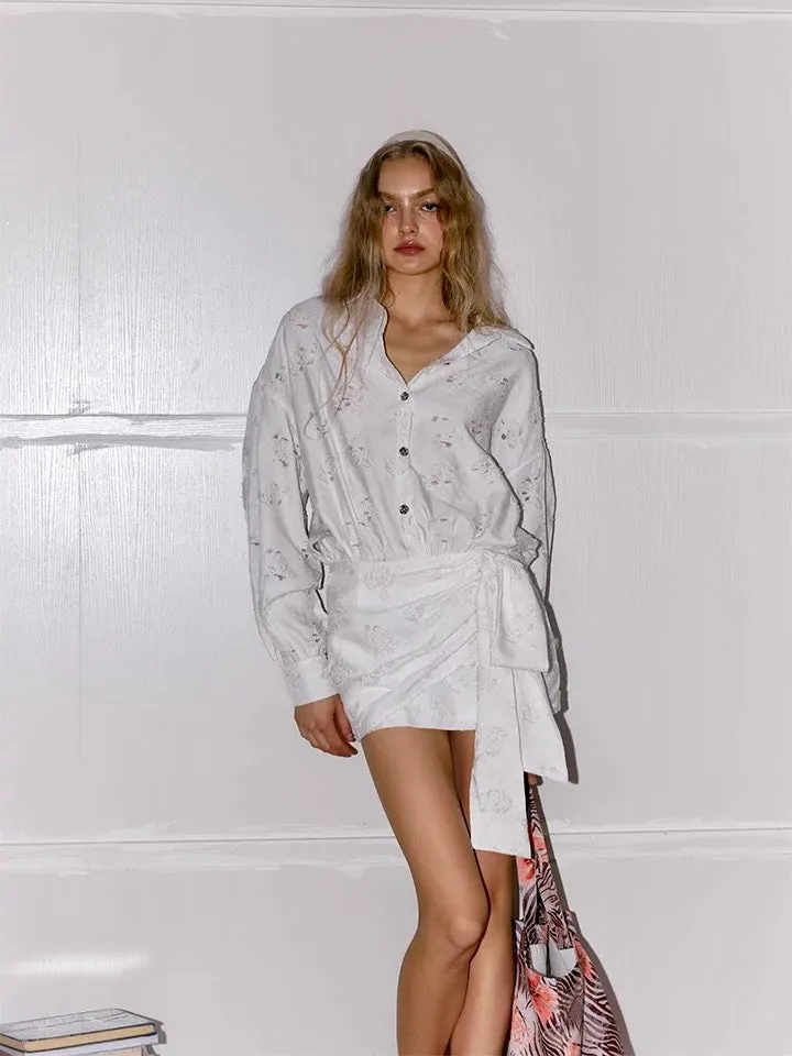 [Mine be thy vers] Lune Étoilée Shirt Dress Bodycon Mini Dress