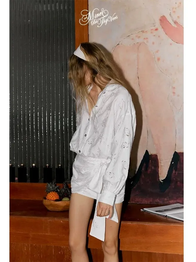 [Mine be thy vers] Lune Étoilée Shirt Dress Bodycon Mini Dress