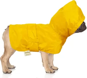 NEW LeerKing Dog Raincoat Hooded Leash Hole, Waterproof Double Layer Dog Rain Coat Jacket with Cotton Lining, Yellow, Size Large