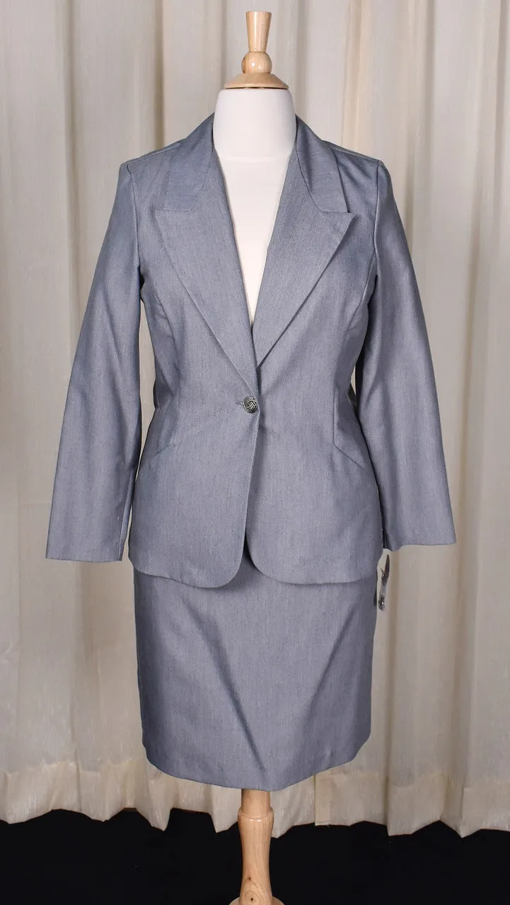 NWT 1980s Gray Skirt Power Suit