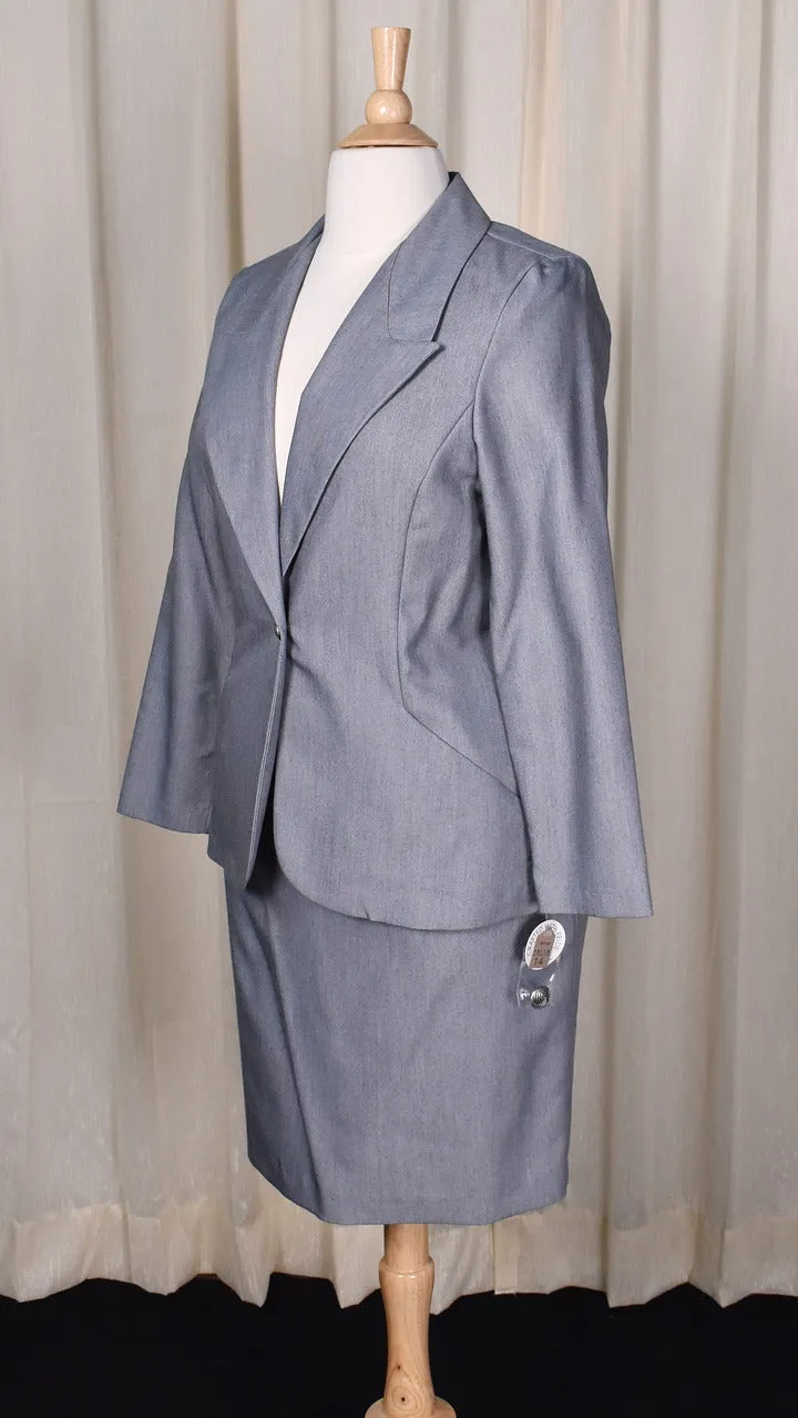 NWT 1980s Gray Skirt Power Suit