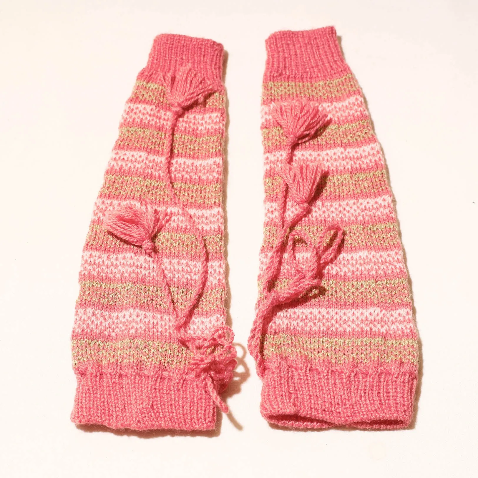 Peach -Kumaun Hand Knitted Woolen Leg Warmer